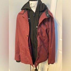 Women’s empyre snowboarding coach jacket with built in hoodie size medium